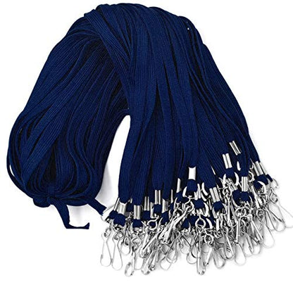 Beebel Lanyards 100 Pack Navy Blue Lanyards with Swivel Hook Clips for ID Name Badge Holder (Navy Blue, 100 Pack) - color: Navy Blue, size: 100 Pack