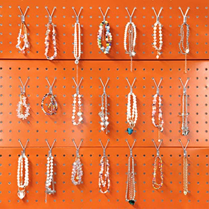 HUHOLE 80 Pack 1 Inch Silver Pegboard J Hooks - style: 1" J-Hook 80PC Silver