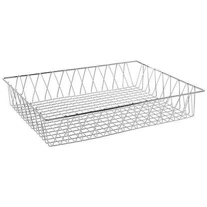 HUBERT Rectangular Chrome Plated Steel Wire Basket - 24" L x 18" W x 4" H