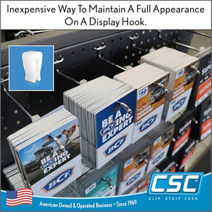 Clip Strip 300 Pack Inventory Control Clips, Peg Hook Product Stoppers, Fits .15" to .25" Diameter Plastic or Metal Hooks, Product Display Control, Pegboard Accessories