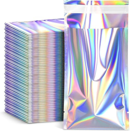 FUNFERY 6.3x9.4in Holographic Mylar Poly Mailers Self Sealing Adhesive Bag - color: Holographic Self Adhesive-100P, size: 6.3x9.4 inch