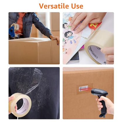 Amazon Basics Strong Packing Tape for Moving, Packaging, Shipping and Storing, Clear, 2 in x 60 yards, 2.7mil Thickness, 12-Roll - size: 2 in x 60 yards, 2.7mil Thickness