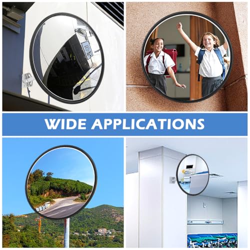 12" Acrylic Convex Security Mirror, Wide Angle Indoor Outdoor