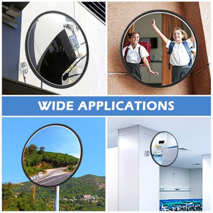 12" Acrylic Convex Security Mirror, Wide Angle Indoor Outdoor