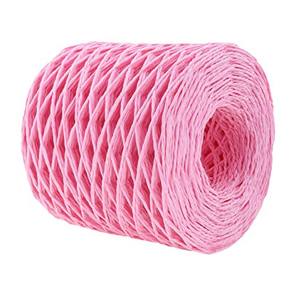 Mandala Crafts Pink Natural Raffia Yarn for Crochet Gift Wrapping - color: Pink, size: 1/16 Inch 200 Yards Raffia Yarn