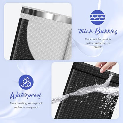 Fuxury Bubble Mailers 9.5x14.5" 25 Pack Black Large Padded Envelopes - color: Black, size: 9.5x14.5" 25PC