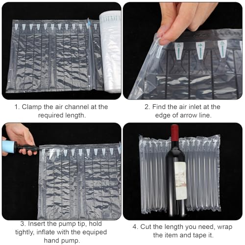 Large Bubble Cushioning Wrap 12"x164', Inflatable Air Pillows 55um