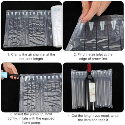 Large Bubble Cushioning Wrap 12"x164', Inflatable Air Pillows 55um