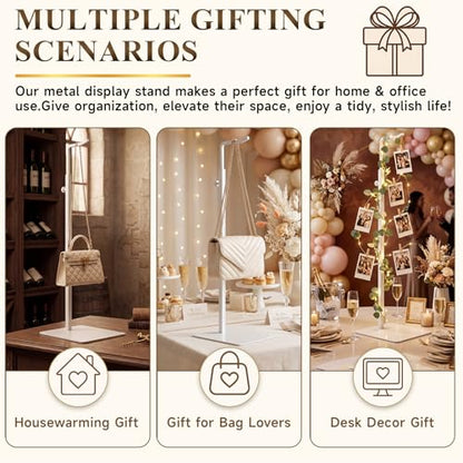 6 Pack Purse Stand Holder Handbag Display Stand, White - color: White