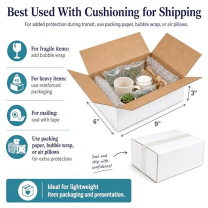 40 Pack Small Shipping Boxes 9x6x3 Inches - size: 9x6x3