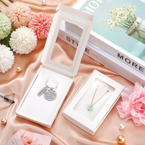 Crtiin 30 Pack Jewelry Gift Boxes Set with Clear Window, White - color: White