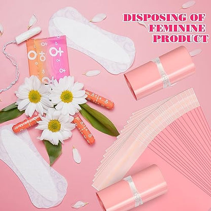 Fulmoon 300 Pcs Sanitary Napkin Disposal Bags for Tampons Pads, Light Pink - color: Light Pink
