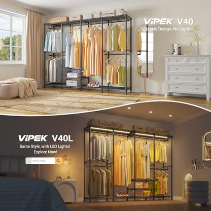VIPEK V40 Heavy Duty Clothes Rack, Modular Closet System Clothing Rack - color: Black, size: V40 Regular