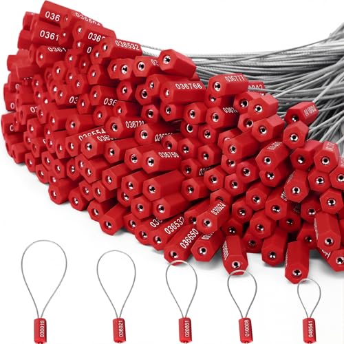 Nuogo 200 Pcs Red Steel Security Cable Seals - color: Red