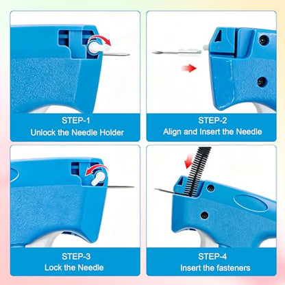 Stitch Gun for Clothes, Handheld Quick Clothing Fixer - color: Blue