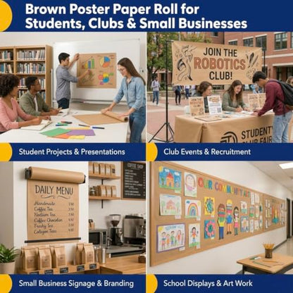Vanhench Brown Paper Roll, 36" x 2520" (210') - color: Brown, size: 36" Width X 210' Length