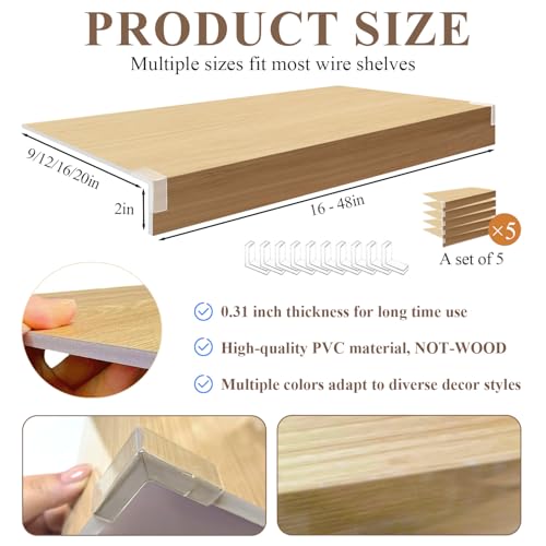 5 Pack Wire Shelf Covers,29x12x2in Wire Rack Covers for Pantry - color: #01 White, size: 29x12x2 in