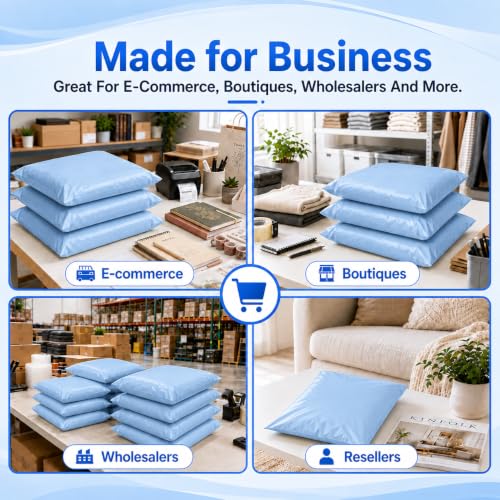 Metronic Poly Mailers 14.5x19 400PC Large Shipping Bags for Small Business - color: Light Blue, size: 14.5x19 400PC