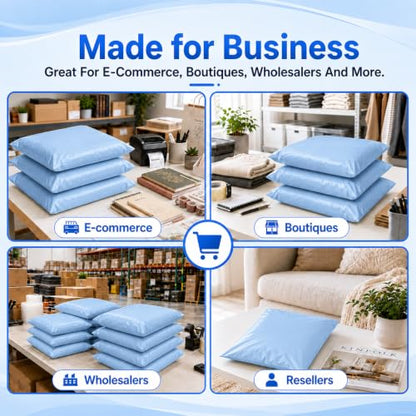 Metronic Poly Mailers 14.5x19 400PC Large Shipping Bags for Small Business - color: Light Blue, size: 14.5x19 400PC