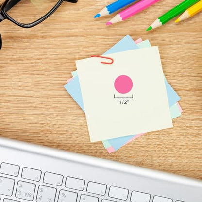 ChromaLabel Rose Removable Dot Stickers, 1/2 Inch, 1000/Roll - color: Rose, size: 1/2"