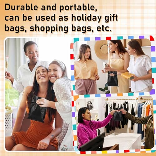 Maitys Black 300 Pcs Small Plastic Bags with Handles 5x7 for Business - color: Black