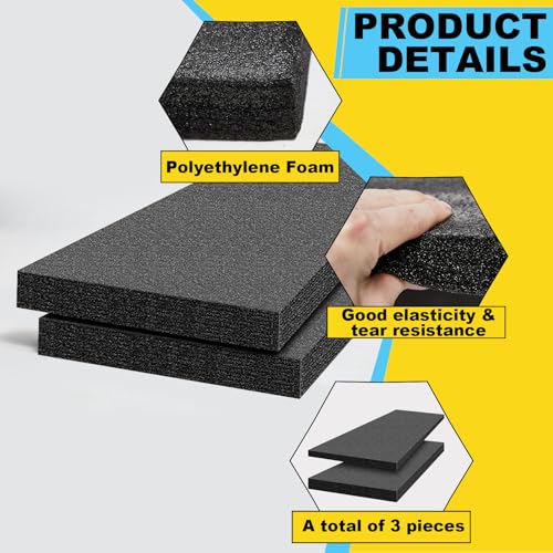 Yaomiao 3 Sheets Polyethylene Foam Pack Inserts, 3 Sheets, 54 x 16 x 2''