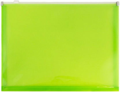 JAM PAPER Plastic Envelopes with Zip Closure - Letter Booklet - 9 3/4 x 13 - Lime Green - 3/Pack - color: Lime Green, size: Letter Size - 3 Pack