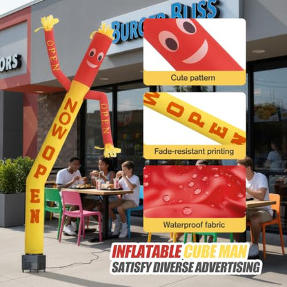 6ft Now Open Inflatable Waving Tube Man with Blower - color: NOW OPEN