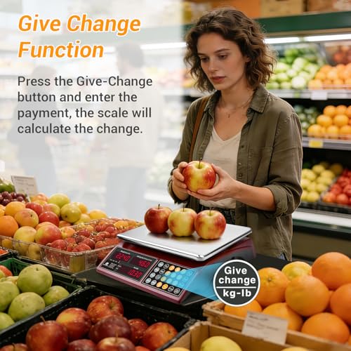 66lb Digital Commercial Kitchen Scale with Price Computing - color: Stainless Steel Scale Pan-Large Size-RED LED