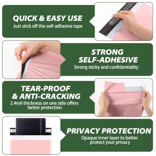 10Pack Thick Large Poly Mailers Bags 19x24 for Clothes and Small Bussiness - color: Pink, size: 10 Pack-19x24