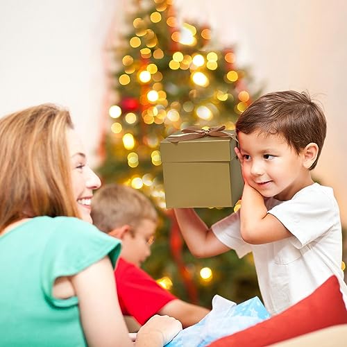 Gift Box with Lid for present, 12pcs,Collapsible, 6"×6"×6" - color: Gold & Pink, size: 6 x 6 x 6 Inch