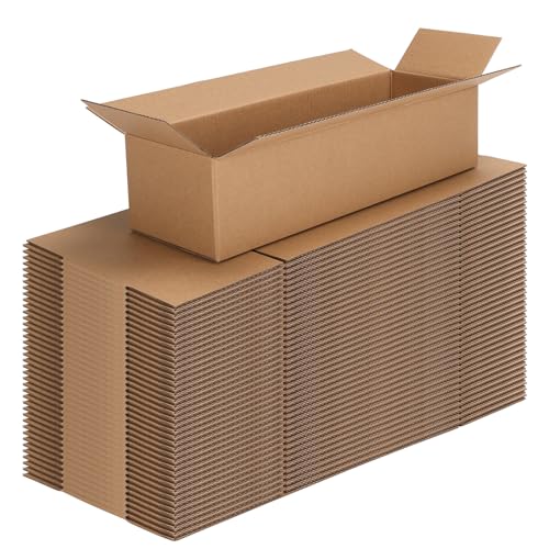 CRUGLA 40 Packs 12x4x3 Shipping Boxes for Small Business, Corrugated Cardboard Boxes Bulk for Shipping Packing Mailing - size: 12x4x3 Inch