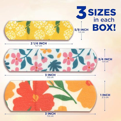 BAND-AID Brand Flexible Fabric Adhesive Bandages, Wildflower Designs, 30 Ct