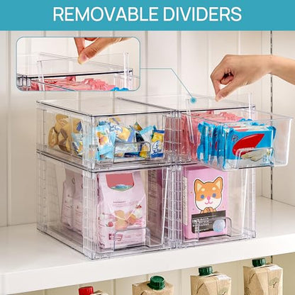 Vtopmart Clear Stackable Storage Drawers, 6 Pack Medium Organizer Set - style: 3 Medium+3 Small