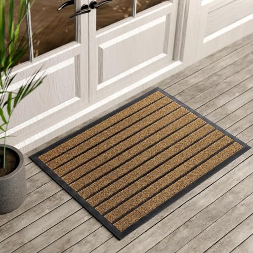 ubdyo Extra Durable Door Mat Outside Entrance (36" x 24", Bright Brown) - color: Bright Brown, size: 36" x 24" (Rectangular)
