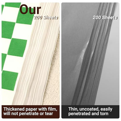 EUSOAR Deli Paper, 11" x 10" Dry Wax Paper 200pcs, Green Wrap Burger Sandwich Liner, Food Basket Liner for Restaurants, Churches, BBQs, School Carnivals - color: Green/White