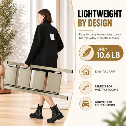 HISMOCAL 4 Step Ladder, Folding Step Stool, 330 lb Aluminum with Wide Steps - color: Golden, size: 4 Step