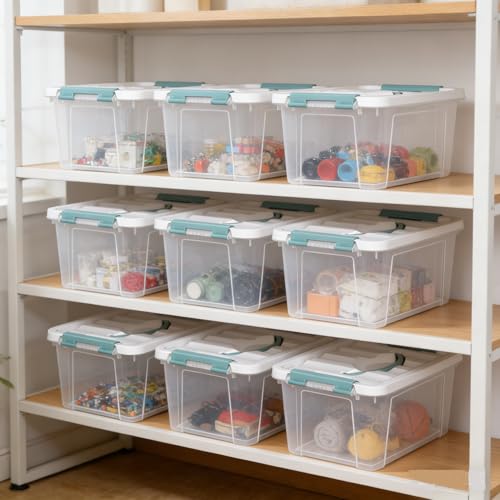 Zopnny 7-Quart Storage Bins with Lids, Stackable Plastic Totes, 6-Pack - size: 7 Quart