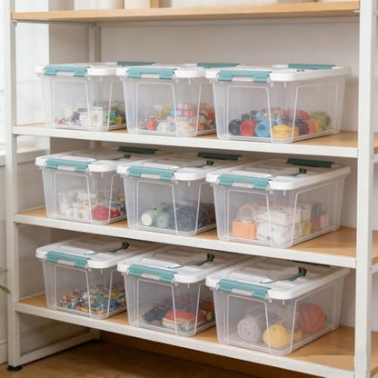 Zopnny 7-Quart Storage Bins with Lids, Stackable Plastic Totes, 6-Pack - size: 7 Quart