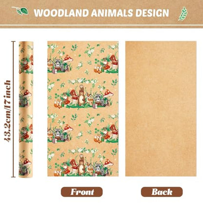WERNNSAI Baby Shower Kraft Wrapping Paper - 33 ft Baby Shower Wrap Paper - color: Baby Animal-Garden