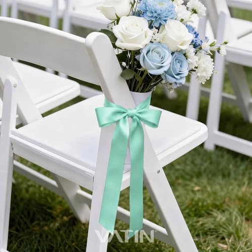 VATIN Aqua Green Satin Ribbon 1 Inch x 25 Yards for Gift Wrapping - color: Blue Auqa, size: 1" x 25 Yards