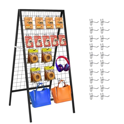 Eastern Tree Metal Grid Wall Panels, 2 Sides Wire Grid Panel, Black Gridwall Display Stand, Heavy Duty Gridwall Panels for Retail Display and Craft Show-1 Pack - size: 1pack 2 Sides