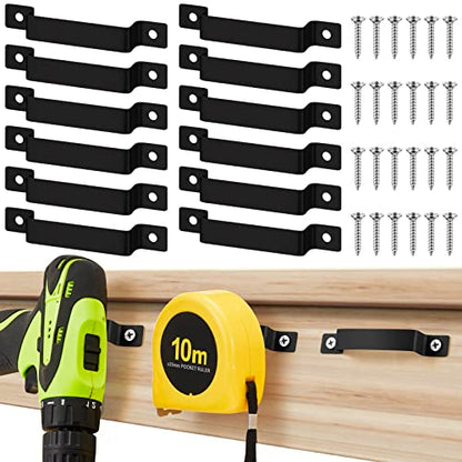 Funrous 12 Pcs Tape Measure Clip Tape Measure Holder with Screws, Black - color: Black