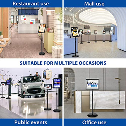 11x17 Sign Holder Stand - Adjustable Floor Standing Sign Stand - color: Black, size: 11"x17"-1Pack