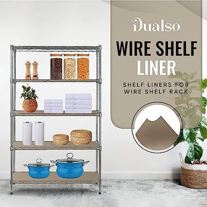 DUALSO Wire Shelf Liner Wire Rack Shelf Mat - Thick Wire Shelf Cover - Waterproof Plastic Shelf Liner, Metal Shelf Liner - Easy Use Wire Shelving Cover for Closet (Beige, 18" X 36" (Set of 4)) - color: Beige, size: 18"W x 36"L