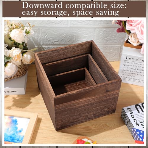 Barydat 6 Pcs Wood Display Risers Stackable Stand Box