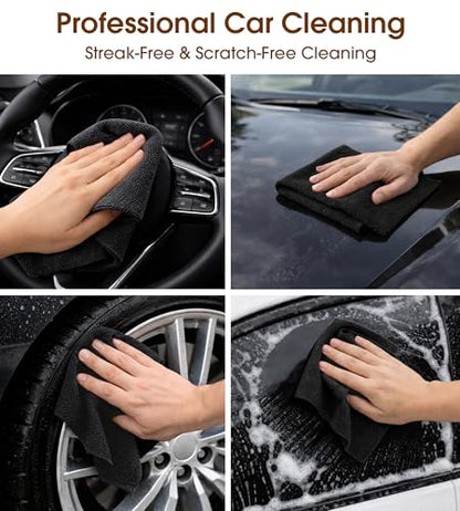 KitchLife Microfiber Cleaning Cloth Roll, 100 Pack - Tear-Away Microfiber Paper Towels, Lint-Free, Reusable, Washable for Kitchen, Car, Dishes, and Sensitive Surfaces (Black) - color: Black, size: 100 Pack