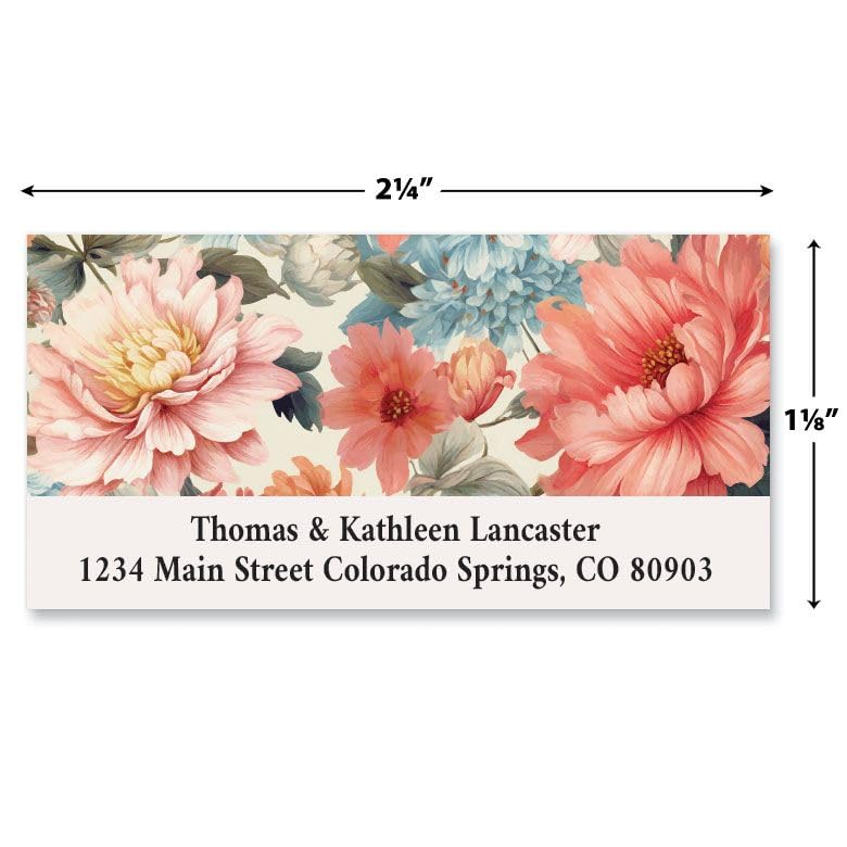 Blooming Pink Personalized Deluxe Address Labels - Set of 144 (3 Designs, Self-Adhesive, Large Flat-Sheet Select Labels - color: Blooming Pink