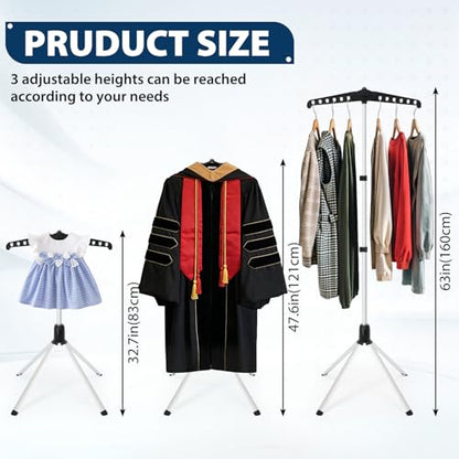 2 in 1 Cap and Gown Display Stand, Adjustable, Matte Black - color: Matte Black