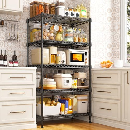 REIBII 63" H Storage Shelves, Space Saving & 5 Tier Adjustable, for Kitchen - size: 【5 Tier】63"H X 21.65"W X 11.8"D